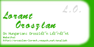 lorant oroszlan business card